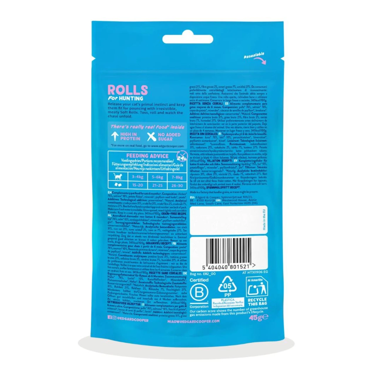 Edgard & Cooper Soft Rolls laks og kylling 45 g